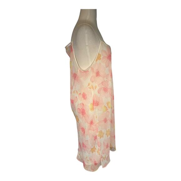 Valerie Stevens Floral Slip Dress & Robe Set XL Sheer Pink Lounge Nightgown Set - Picture 6 of 16